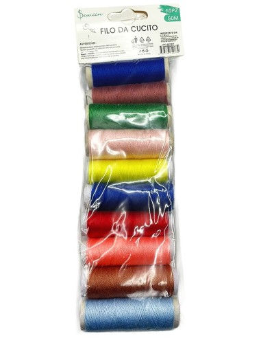 filo da cucito - 10 spolette in colori assortiti: tuttocasashop.it: altro - bazar