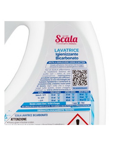 scala detersivo lavatrice liquido 1500ml - 37 lavaggi - bicarbonato: tuttocasashop.it: prodotti per bucato e tessuti