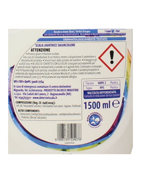 scala detersivo lavatrice liquido 1500ml - 37 lavaggi - colore: tuttocasashop.it: prodotti per bucato e tessuti