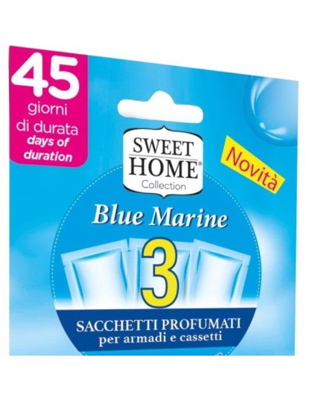 sweet home 3 sacchetti profumati per armadi e cassetti 45gg - blu marine: tuttocasashop.it: prodotti per bucato e tessuti