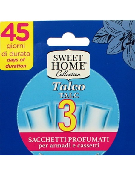 sweet home 3 sacchetti profumati per armadi e cassetti 45gg - talco: tuttocasashop.it: prodotti per bucato e tessuti