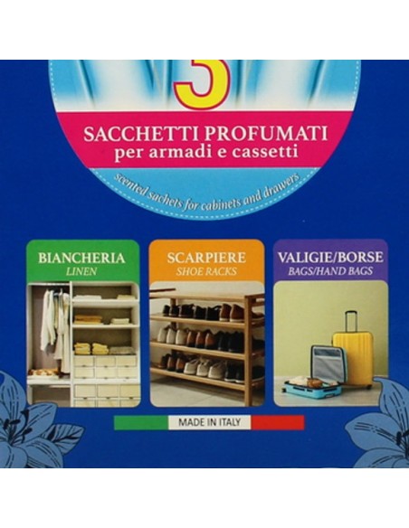 sweet home 3 sacchetti profumati per armadi e cassetti 45gg - talco: tuttocasashop.it: prodotti per bucato e tessuti