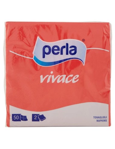 perla 50 tovaglioli ovattati doppio velo 33x33cm - rossi: tuttocasashop.it: carta & monouso
