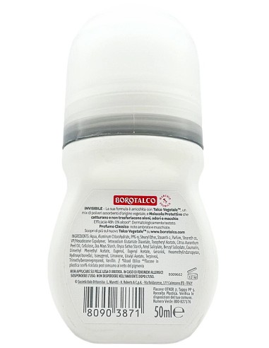 borotalco roberts deodorante roll-on - 50ml - invisibile - talco: tuttocasashop.it: igiene e cura della persona