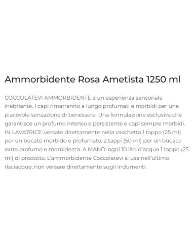 coccolatevi ammorbidente concentrato 50 lavaggi - 1250ml - rosa ametista: tuttocasashop.it: prodotti per bucato e tessuti