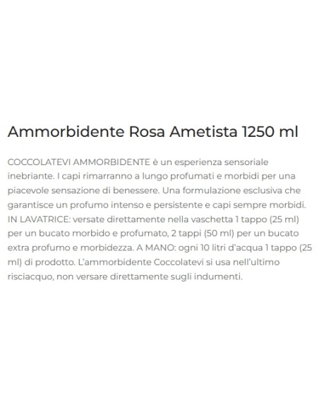 coccolatevi ammorbidente concentrato 50 lavaggi - 1250ml - rosa ametista: tuttocasashop.it: prodotti per bucato e tessuti