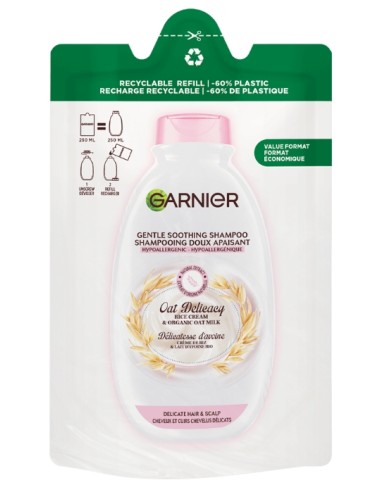 garnier shampoo - ecoricarica 250ml - delicato al latte d'avena: tuttocasashop.it: igiene e cura della persona