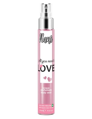 nani' acqua profumata body mist con aloe vera gel bio 75ml all you need love: tuttocasashop.it: igiene e cura della persona