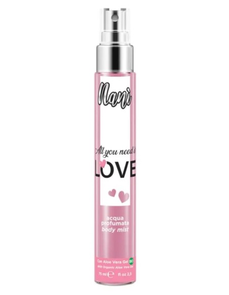 nani' acqua profumata body mist con aloe vera gel bio 75ml all you need love: tuttocasashop.it: igiene e cura della persona