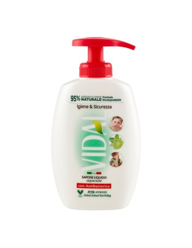 vidal sapone liquido - 300ml - con erogatore - antibatterico: tuttocasashop.it: igiene e cura della persona