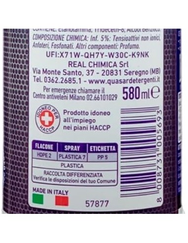 quasar detergente spray - 580ml - forni e barbecue: tuttocasashop.it: pulizia e cura della casa