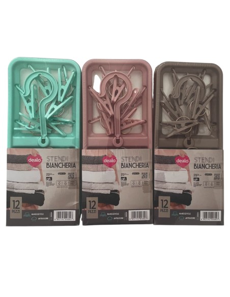 dealo stendibiancheria stendino sospeso con 12 pinze: tuttocasashop.it: prodotti per bucato e tessuti