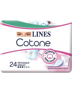lines cotone assorbenti proteggi slip - 24 pezzi - ripiegati: tuttocasashop.it: igiene e cura della persona