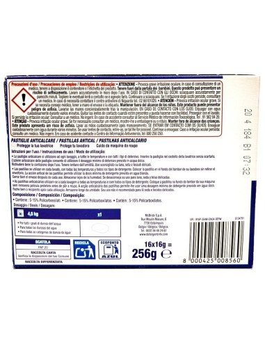actiff 16 pastiglie anticalcare per proteggere la lavatrice - 256 grammi: tuttocasashop.it: prodotti per bucato e tessuti