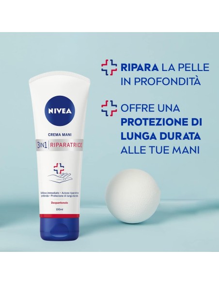 nivea crema mani riparatrice 3in1 100ml - mani secche con dexpantenolo: tuttocasashop.it: igiene e cura della persona