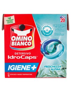 omino bianco idrocaps detersivo lavatrice - 20 caps - freschezza alpina: tuttocasashop.it: prodotti per bucato e tessuti