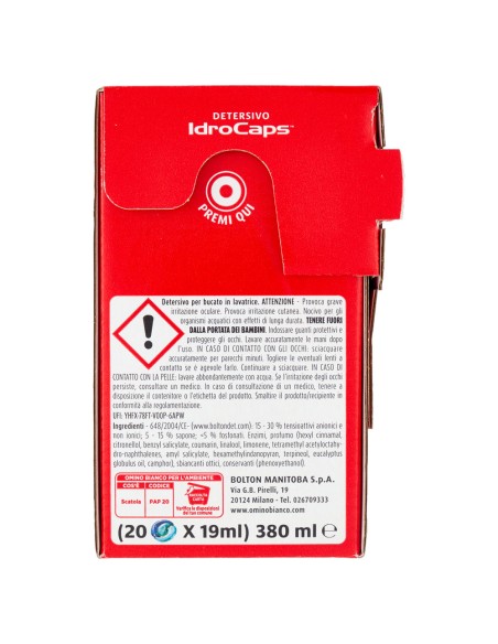 omino bianco idrocaps detersivo lavatrice - 20 caps - freschezza alpina: tuttocasashop.it: prodotti per bucato e tessuti