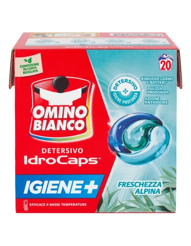 omino bianco idrocaps detersivo lavatrice - 20 caps - freschezza alpina: tuttocasashop.it: prodotti per bucato e tessuti