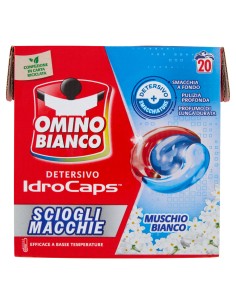 omino bianco idrocaps detersivo lavatrice - 20 caps - muschio bianco: tuttocasashop.it: prodotti per bucato e tessuti