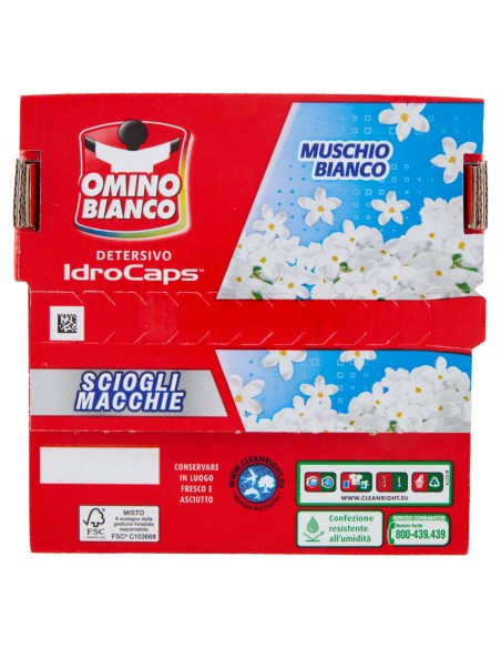 omino bianco idrocaps detersivo lavatrice - 20 caps - muschio bianco: tuttocasashop.it: prodotti per bucato e tessuti