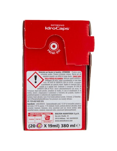 omino bianco idrocaps detersivo lavatrice - 20 caps - ninvea rosa: tuttocasashop.it: prodotti per bucato e tessuti
