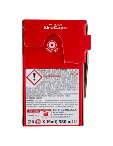 omino bianco idrocaps detersivo lavatrice - 20 caps - ninvea rosa: tuttocasashop.it: prodotti per bucato e tessuti