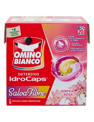 omino bianco idrocaps detersivo lavatrice - 20 caps - ninvea rosa: tuttocasashop.it: prodotti per bucato e tessuti