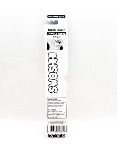 swoshh! spazzolino per igiene dentale - medio morbido - double white: tuttocasashop.it: igiene e cura della persona