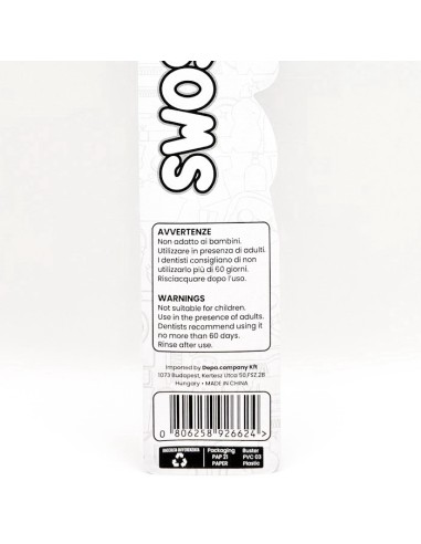 swoshh! spazzolino per igiene dentale - medio morbido - double white: tuttocasashop.it: igiene e cura della persona