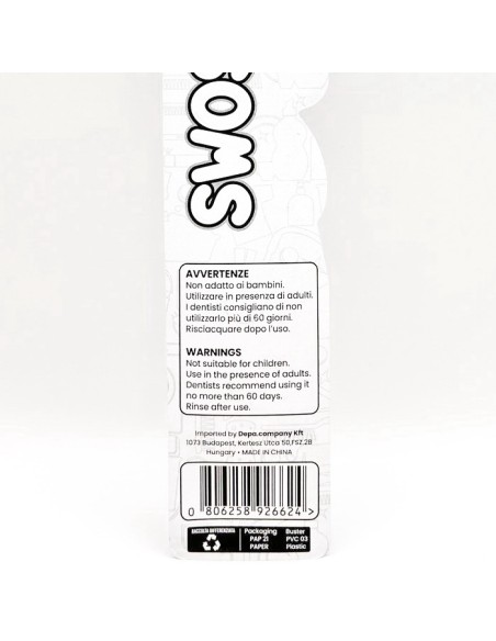 swoshh! spazzolino per igiene dentale - medio morbido - double white: tuttocasashop.it: igiene e cura della persona