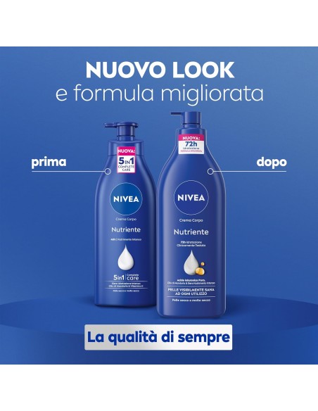 nivea body crema fluida corpo - 500ml - 72h nutriente - acido ialuronico: tuttocasashop.it: igiene e cura della persona