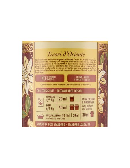 tesori d'oriente ammorbidente - 38 lavaggi 760ml - vaniglia e zenzero: tuttocasashop.it: prodotti per bucato e tessuti