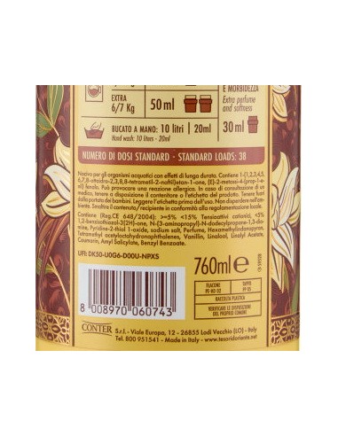 tesori d'oriente ammorbidente - 38 lavaggi 760ml - vaniglia e zenzero: tuttocasashop.it: prodotti per bucato e tessuti
