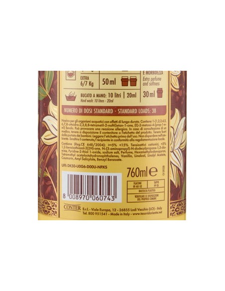 tesori d'oriente ammorbidente - 38 lavaggi 760ml - vaniglia e zenzero: tuttocasashop.it: prodotti per bucato e tessuti