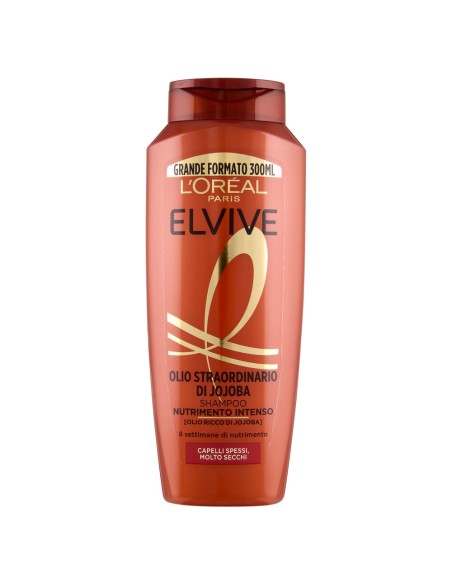 elvive l'oreal shampoo 300ml - olio straordinario jojoba nutrimento intenso: tuttocasashop.it: igiene e cura della persona