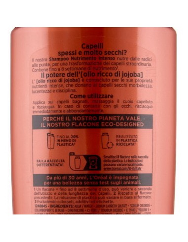 elvive l'oreal shampoo 300ml - olio straordinario jojoba nutrimento intenso: tuttocasashop.it: igiene e cura della persona