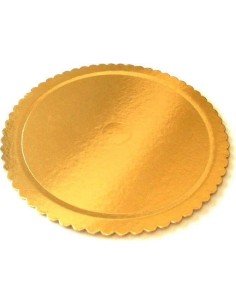 vassoio porta torta in cartone pesante - smerlettato - color oro - 32cm: tuttocasashop.it: altro - bazar