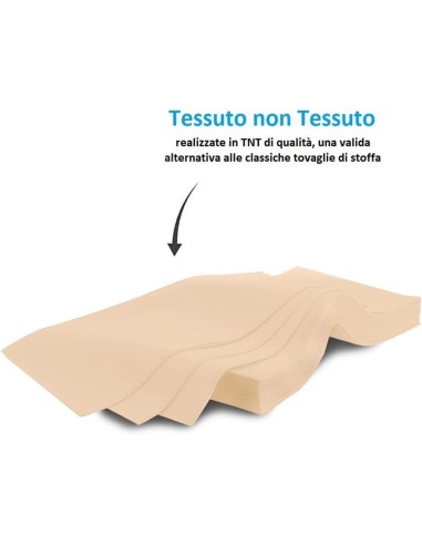 25 tovaglie da tavola in tnt quadrate coprimacchia - 1x1 metro - beige: tuttocasashop.it: carta & monouso