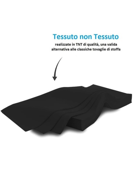 25 tovaglie da tavola in tnt quadrate coprimacchia - 1x1 metro - nero: tuttocasashop.it: carta & monouso