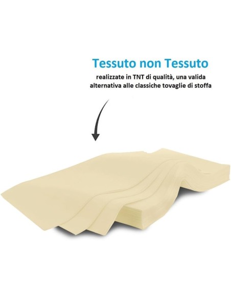 25 tovaglie da tavola in tnt quadrate coprimacchia - 1x1 metro - sabbia: tuttocasashop.it: carta & monouso