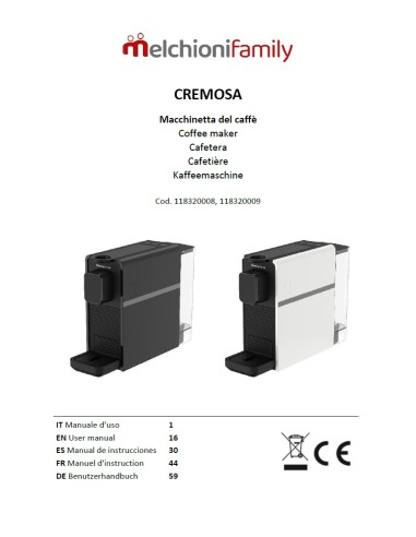 cremosa melchioni macchina caffe' 1400w - compatibile nespresso - nera: tuttocasashop.it: altro - bazar