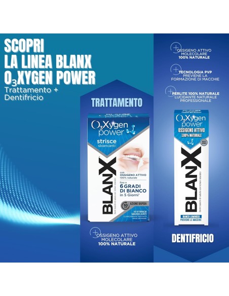 blanx oxygen power strisce sbiancanti - 10 pezzi - trattamento 5 giorni: tuttocasashop.it: igiene e cura della persona