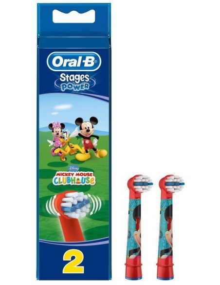 oral-b kids 2 testine ricambio per spazzolino elettrico - disney topolino: tuttocasashop.it: igiene e cura della persona