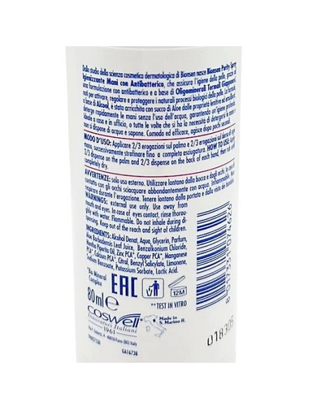 bionsen gel igienizzante mani spray 80ml - antibatterico con zinco e alcool: tuttocasashop.it: igiene e cura della persona