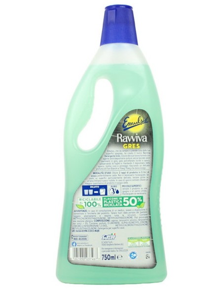 emulsio ravviva gress 750ml - detergente per pavimenti e piastrelle in gress: tuttocasashop.it: pulizia e cura della casa