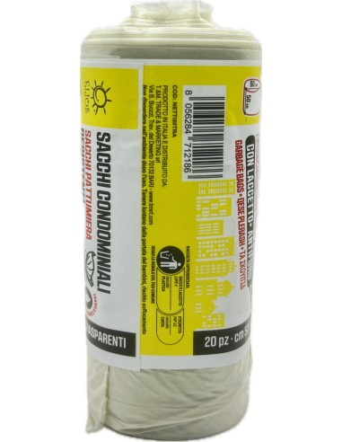 elios sacco rifiuti pattumiera 30 litri 50x60cm 20 pezzi - trasparenti: tuttocasashop.it: pulizia e cura della casa
