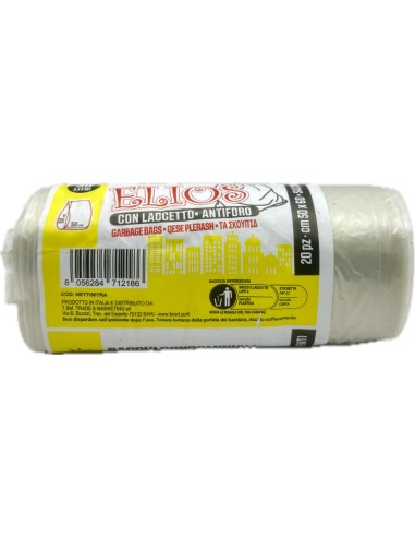 elios sacco rifiuti pattumiera 30 litri 50x60cm 20 pezzi - trasparenti: tuttocasashop.it: pulizia e cura della casa