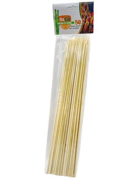 itaca' spiedini in legno di bamboo - 25cm - 50 pezzi: tuttocasashop.it: carta & monouso