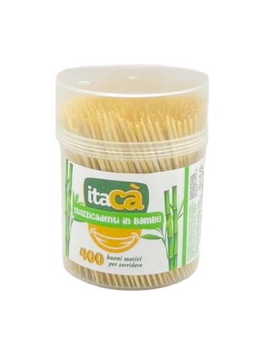 itaca' stuzzicadenti in legno in barattolo - 400 pezzi: tuttocasashop.it: carta & monouso