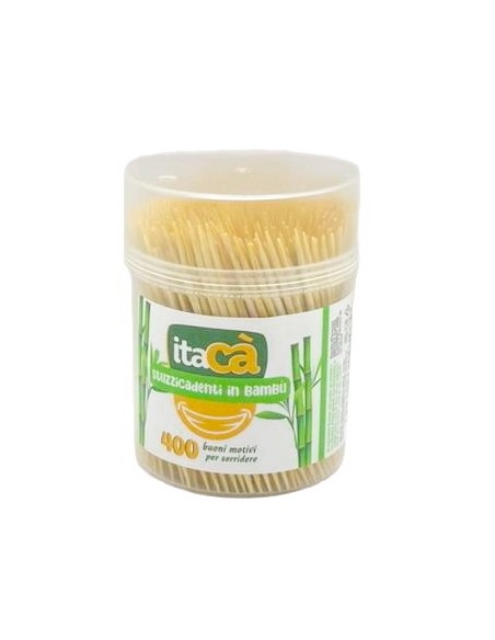 itaca' stuzzicadenti in legno in barattolo - 400 pezzi: tuttocasashop.it: carta & monouso